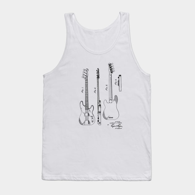 Guitar Vintage Patent Drawing Tank Top by skstring